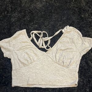 Cropped open back t-shirt